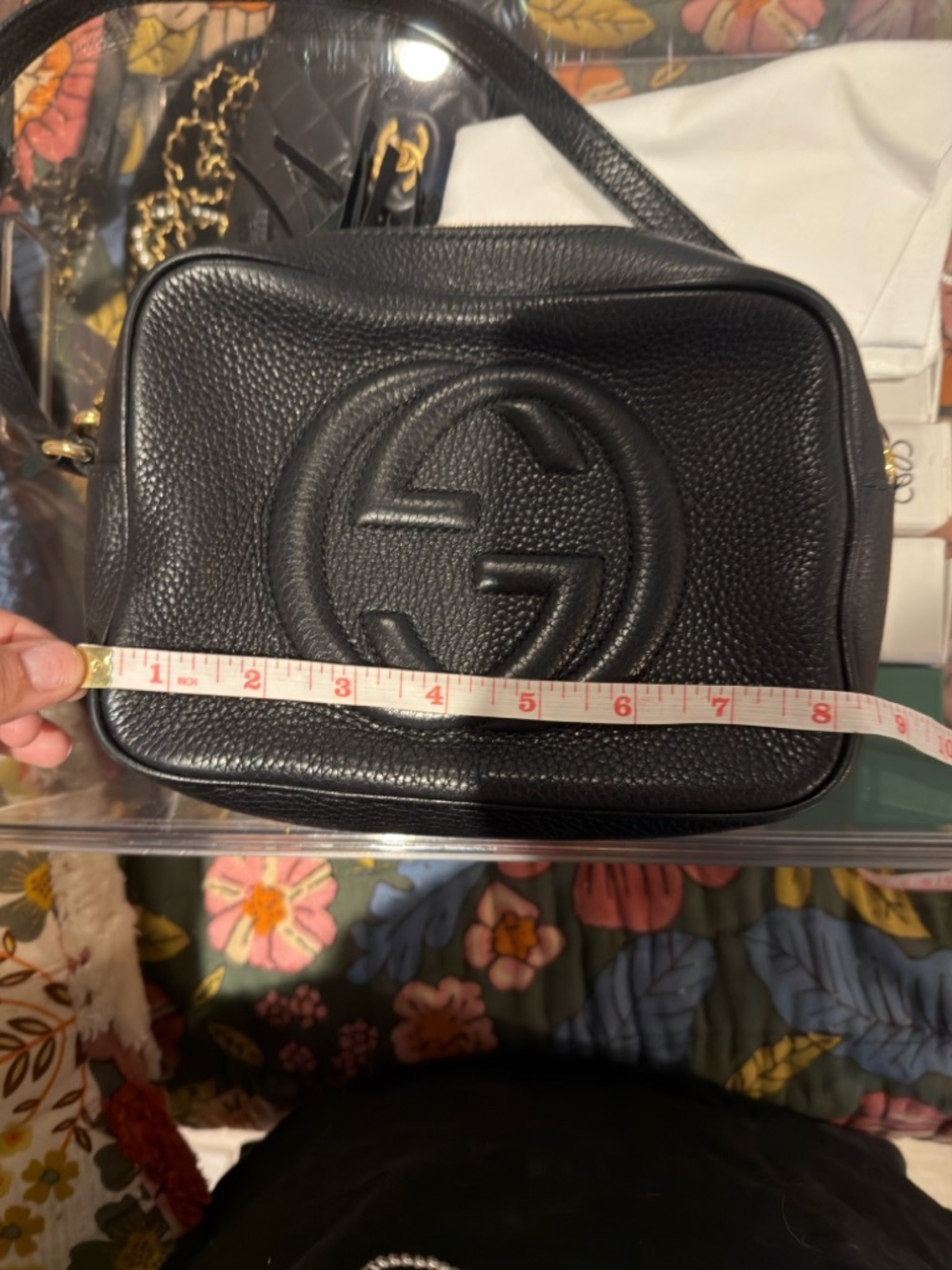 Authentic Gucci Black Pebble Leather Disco Soho Crossbody Bag - Picture 2 of 16